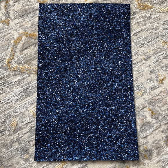 Faux Leather Sheet - Blue Sparkle - Picture 1 of 3